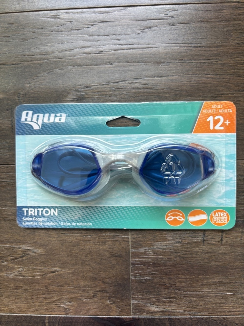 Aqua Triton Swim Goggles,,tinted lenses,flexible frame,silicone strap,latex free
